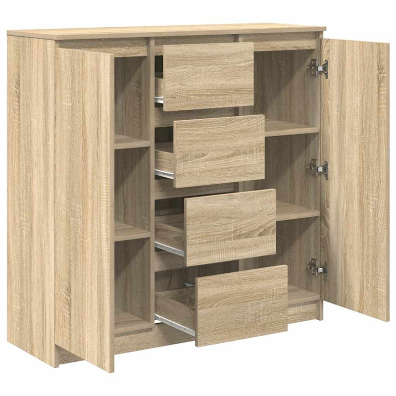 Sideboard With Drawers 100.5X35x98.5 Cm Engineered Wood, Sonoma Oak