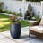 16" W x 21.5" H Concrete Tall Round Flower Planter Handcrafted Navy Blue Large Plant Pots with Drainage Hole-1522835330-1522835329