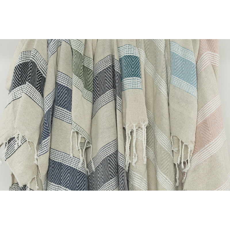 Hand Woven Throw Blanket, Blush/Brown