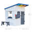 Teamson Kids Wooden Playhouse Wendy House with Rainbow Shade, Kitchen, Flower Box & Bench, Mint-114160252