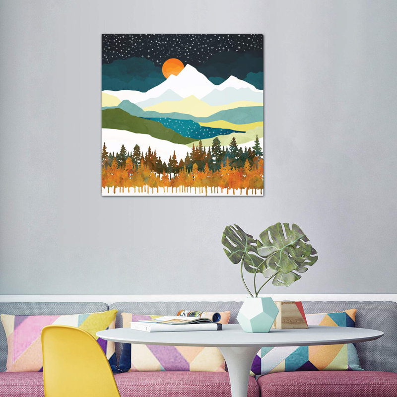 Nuit d'hiver - impression, Toile tendue, H 48 po x l 48 po x 1,5 po