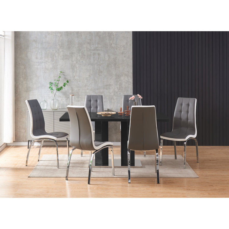 Calvion 6 - Person Dining Set, Grey/Silver