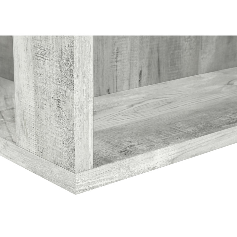 Contemporary 5 Tier Bookcase, Grey Laminate, Practical Storage For Office Bedroom Bookcase With Reclaimed Wood-Look,