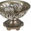 Bol décoratif long en polyrésine 12,75 "Kiara", motif de plumes de paon argentées