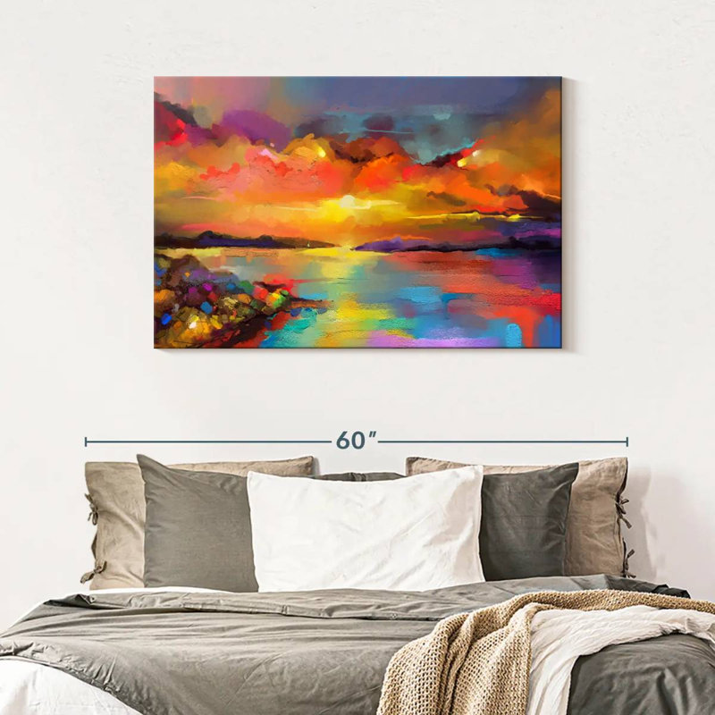 Avery Abstract Sunset Seascape, 30" H x 45" W