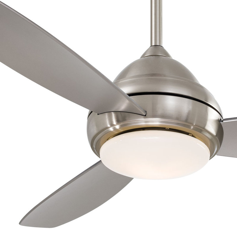 Brushed Nickel 52" Ceiling Fan with Silver Blades and LED Light