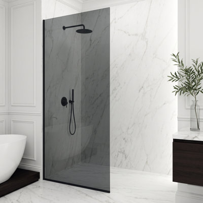 Paroi de douche fixe sans cadre de l 34 po x H 74 po avec verre de 3/8 po Zenith