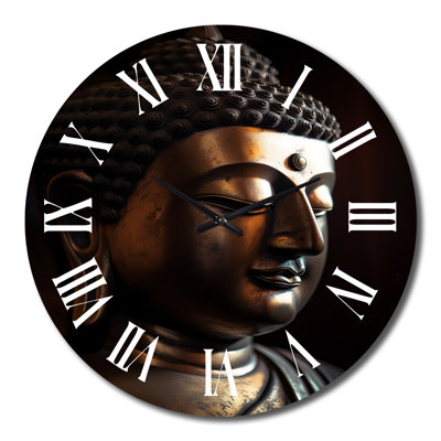 Horloge murale en métal Golden Buddha