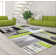 Tapis vert / gris à motif abstrait Croskey
