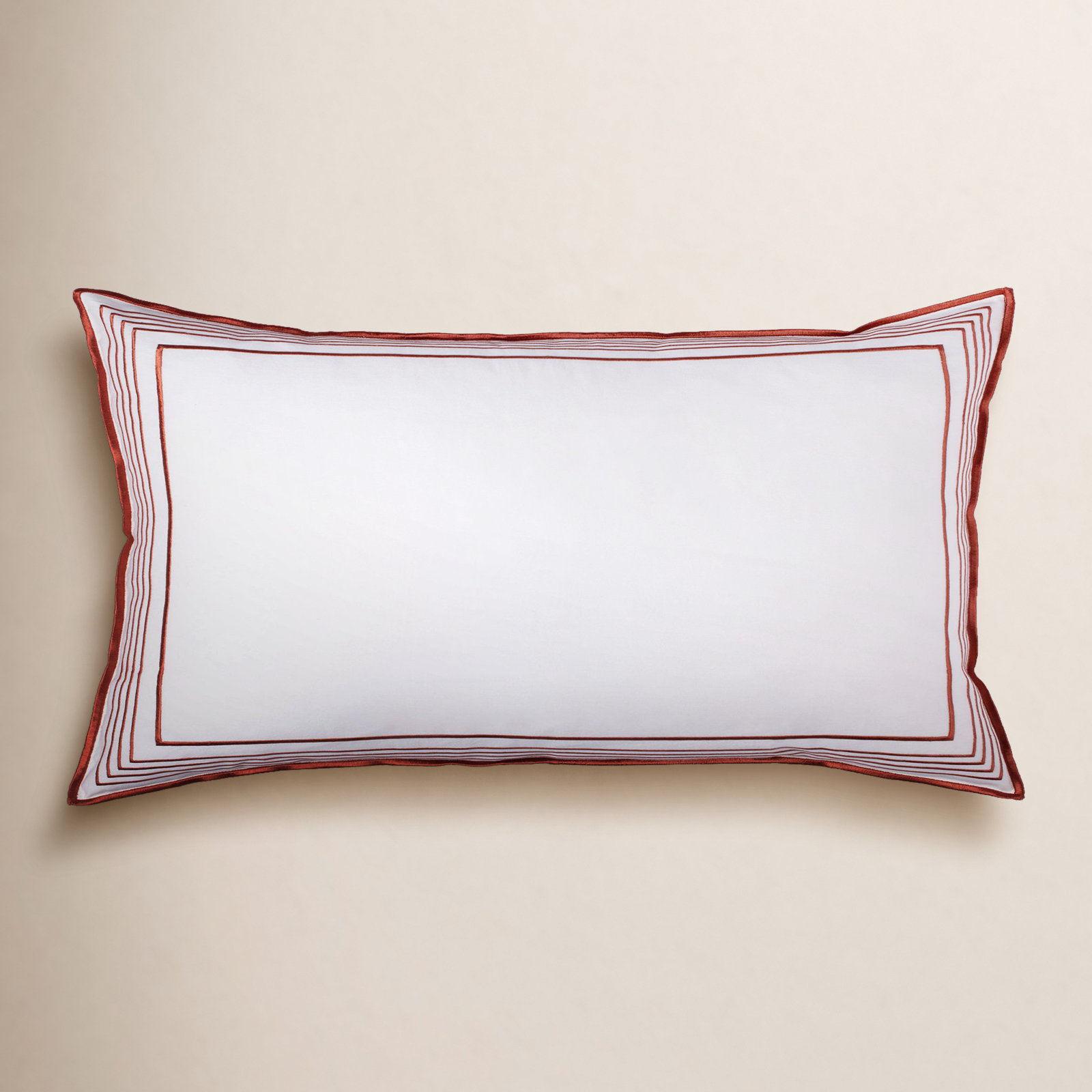 Erlea Cotton Shams, King, White/Brick