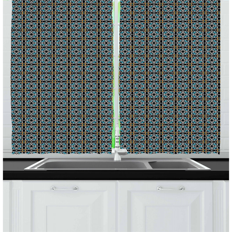 Floral Tailored Kitchen Curtain