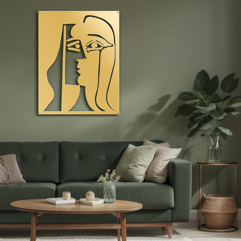 Décoration murale en métal, Or, H 18 po x l 12 po x P 0,05 po