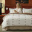 Housse de couette 100% coton touffeté de très grande taille, ensemble de literie brodé Boho avec taies d'oreiller, housse d'édredon en coton naturel respirant doux 3 pièces, design brun neutre minimaliste-123281283