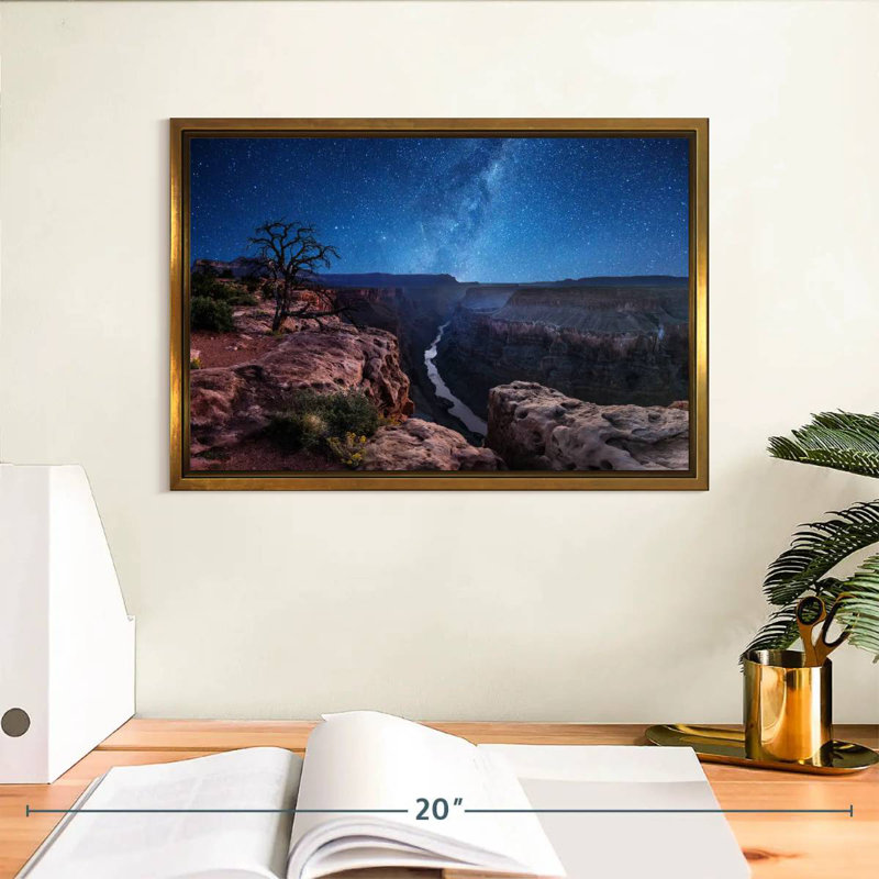 Nuit étoilée du Grand Canyon, Cadre flottant doré, 13 po x 9 po