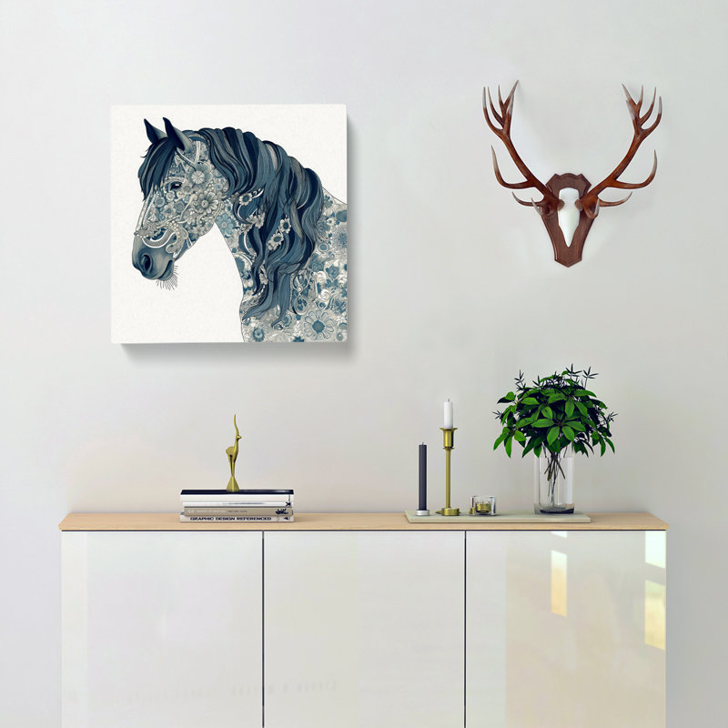 Shire Horse Paisley Art - Wrapped Canvas, 50cm H x 50cm W x 3cm D