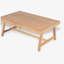 Table basse de patio rectangulaire en bois d'acacia, teck