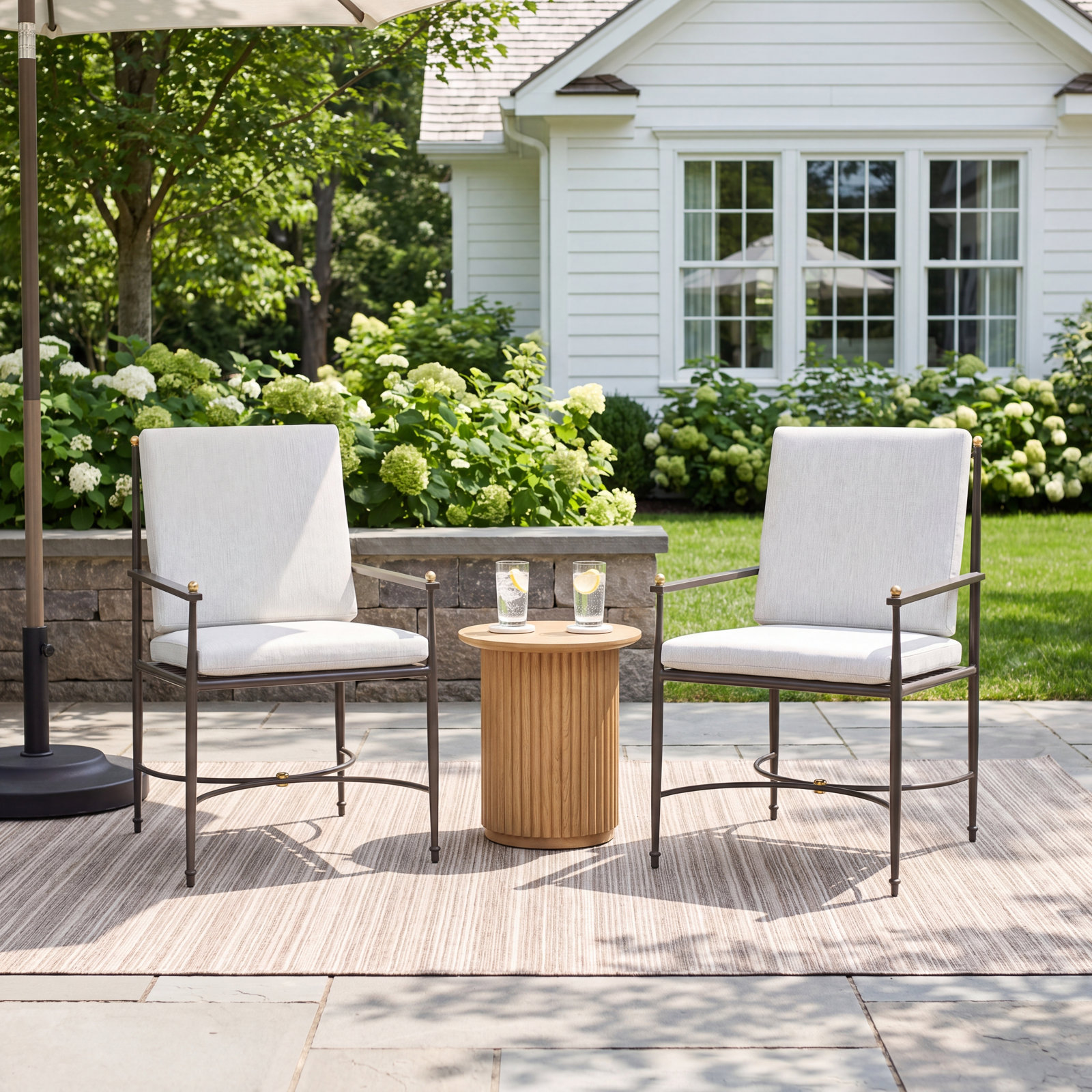 Roma Sunbrella® Patio Lounge Chair, Welt, Natural White