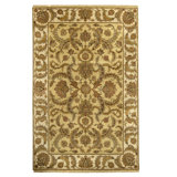 Hand Knotted Wool Oriental Area Rug in Gold And Ivory