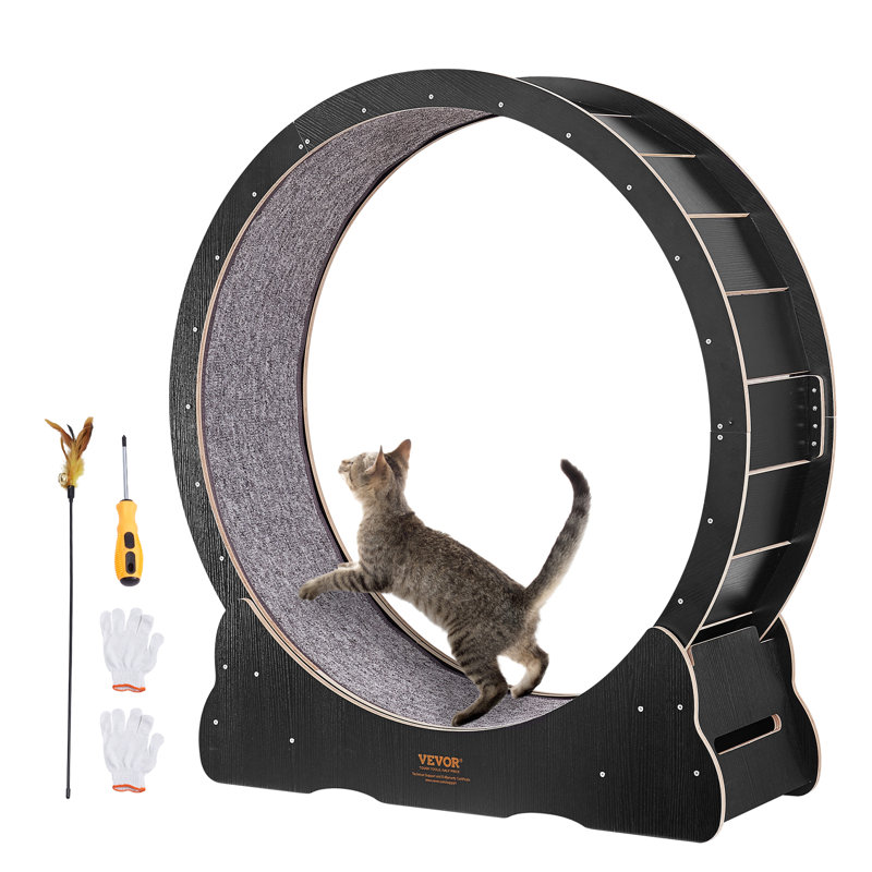 Cat Tree, 46" H x 43.3" W x 13.6" D, Black