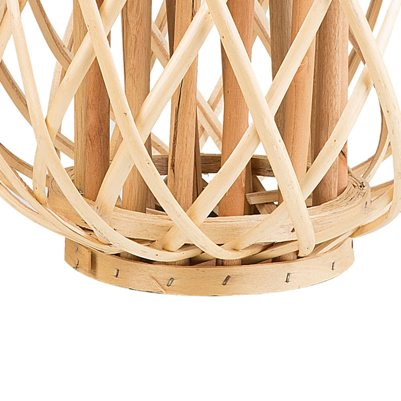 Wood Floor Lantern, 30 cm H x 25 cm W x 25 cm D, Light Wood