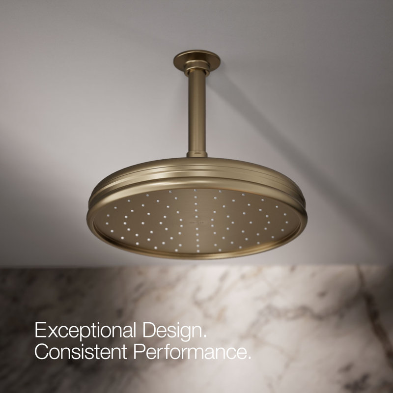 Traditional Round 10" Rainhead with Katalyst Air-Induction Spray, 2.5 Gpm, Vibrant Brushed Bronze, 2.5 Gpm