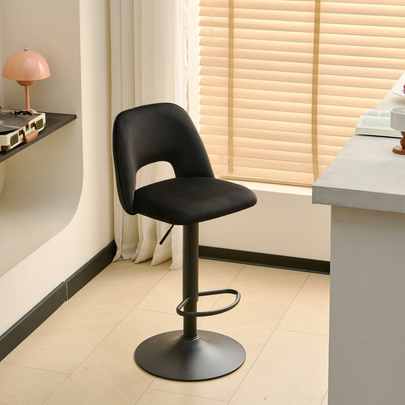 Swivel Adjustable Height Counter Stool, Black