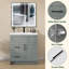 Armoire de salle de bain autoportante 30 po x l 21,5 po x H 33,44 po gris céleste sans plateau-1202386509