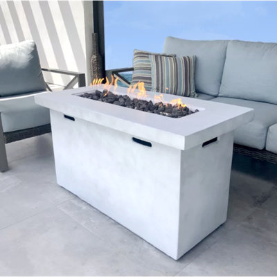 25" H X 42" W Fibre Reinforced Concrete Propane Outdoor Fire Pit Table
