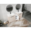 Meuble-lavabo autoportant de 72 pouces avec lavabo en céramique et armoires de rangement, porte à fermeture douce, armoire combinée