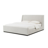 Greer Polyester Blend with Solid Wood with Poplar Veneer Smokey White Queen Bed
