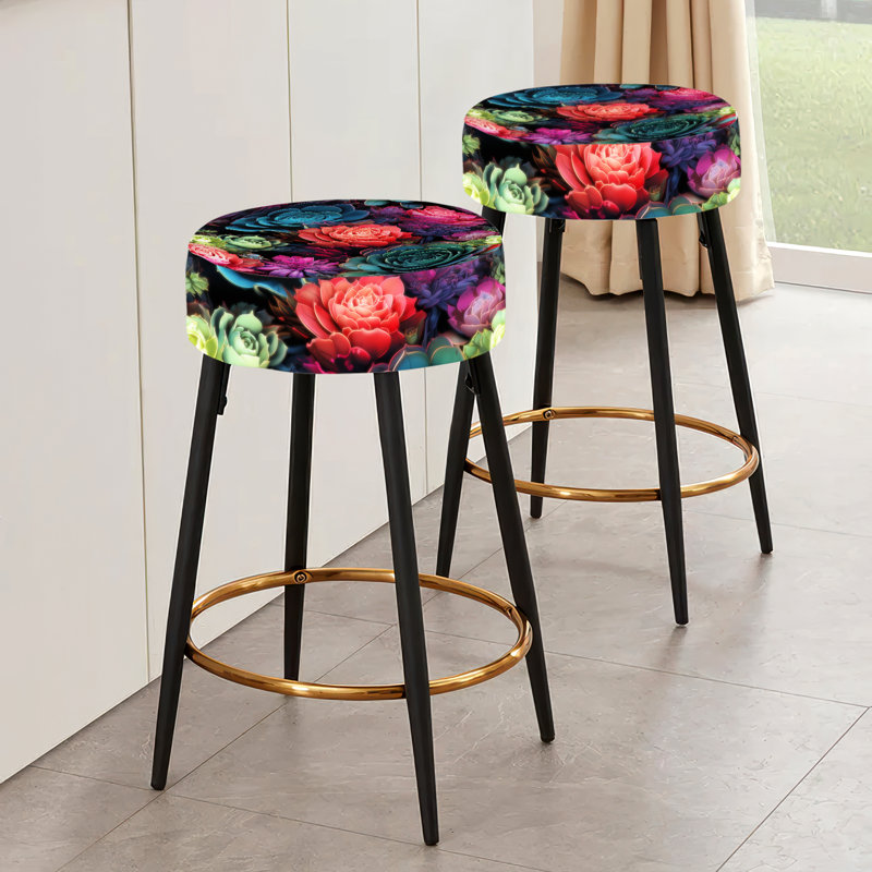 Neon Succulents - motif botanique - ensemble de 2 tabourets de bar botaniques