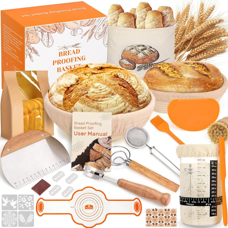 Sourdough Starter Kit, Bread Proofing Baskets