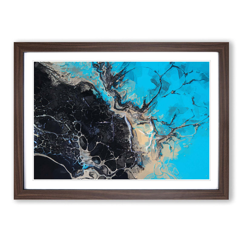Bleed into Colour in Abstract - Picture Frame Painting Print, Walnut Framed, 36cm H x 48cm W x 2cm D