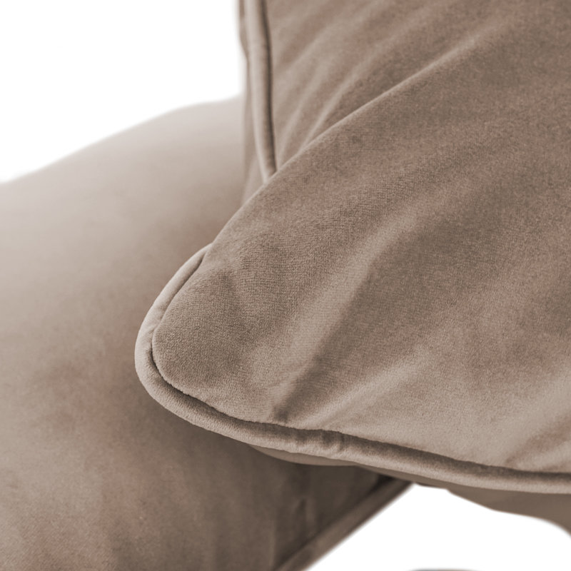 Rectangle Lumbar Microfiber Pillow with Piping, 2-pack, Caffe, Rectangular 12"H x 20"W