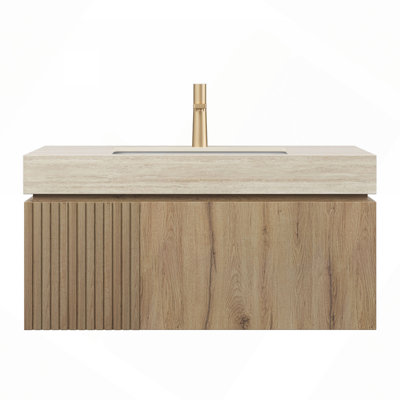 36" Plywood Cabinet With Double Doors And One Drawer, NO Basin And Top, NO Faucet And Sink Cover