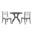 Ensemble de salle à manger rond en bois massif gris avec plateau de table incrusté, sièges 4, table de 39,4 pouces et 2 chaises