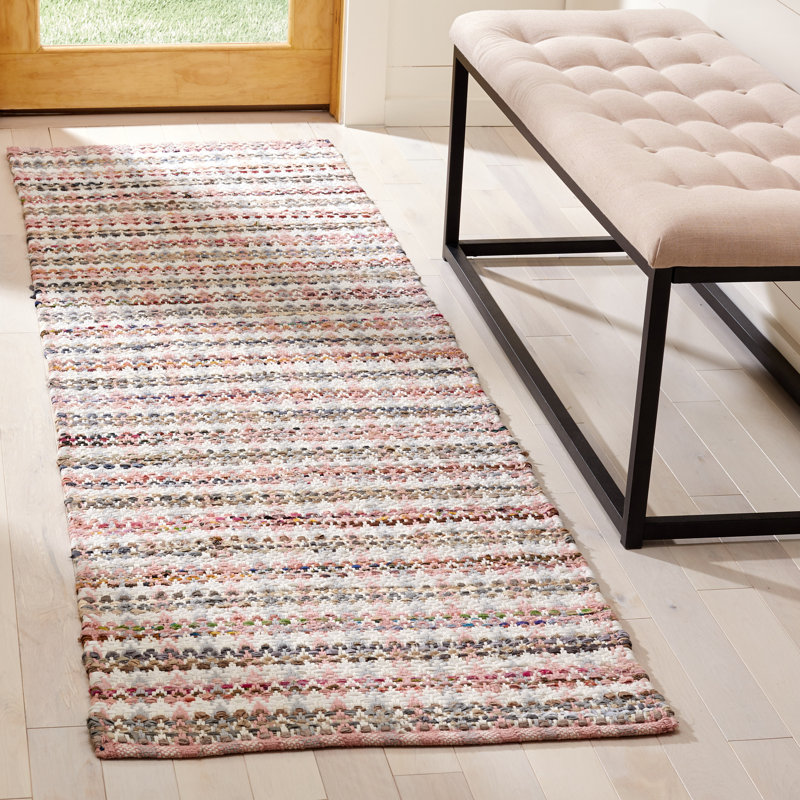Bester Hand Woven Cotton Plaid Rug, Runner 2'3" x 8'