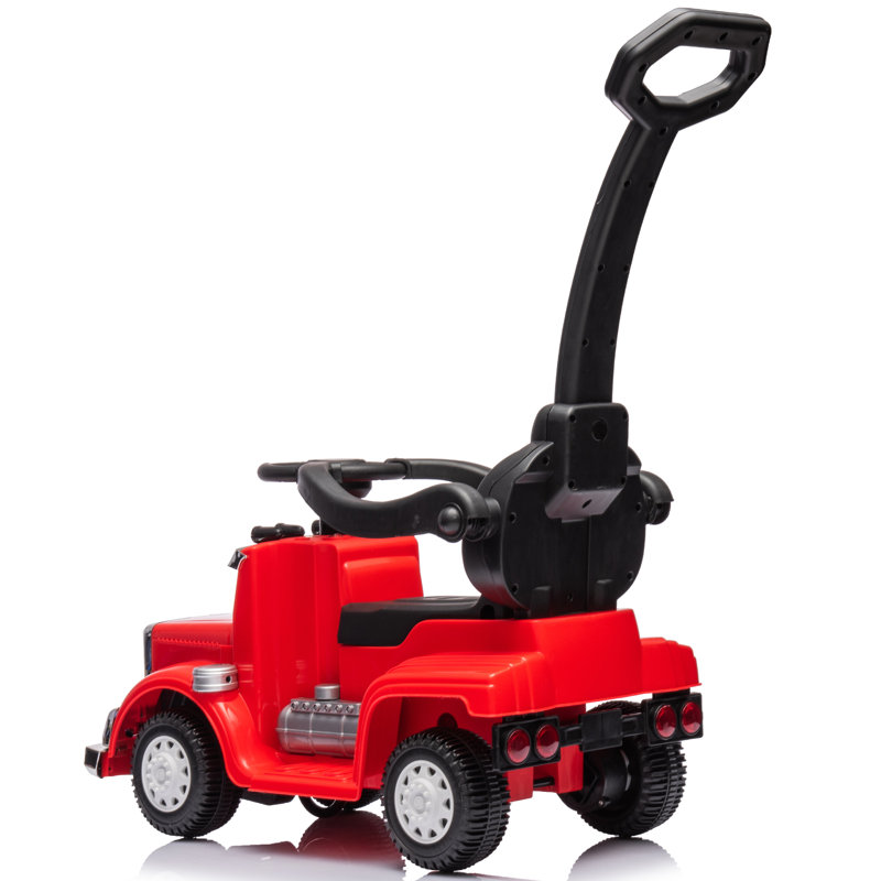 Red 3-in-1 Toddler Push Car with Handle and Music