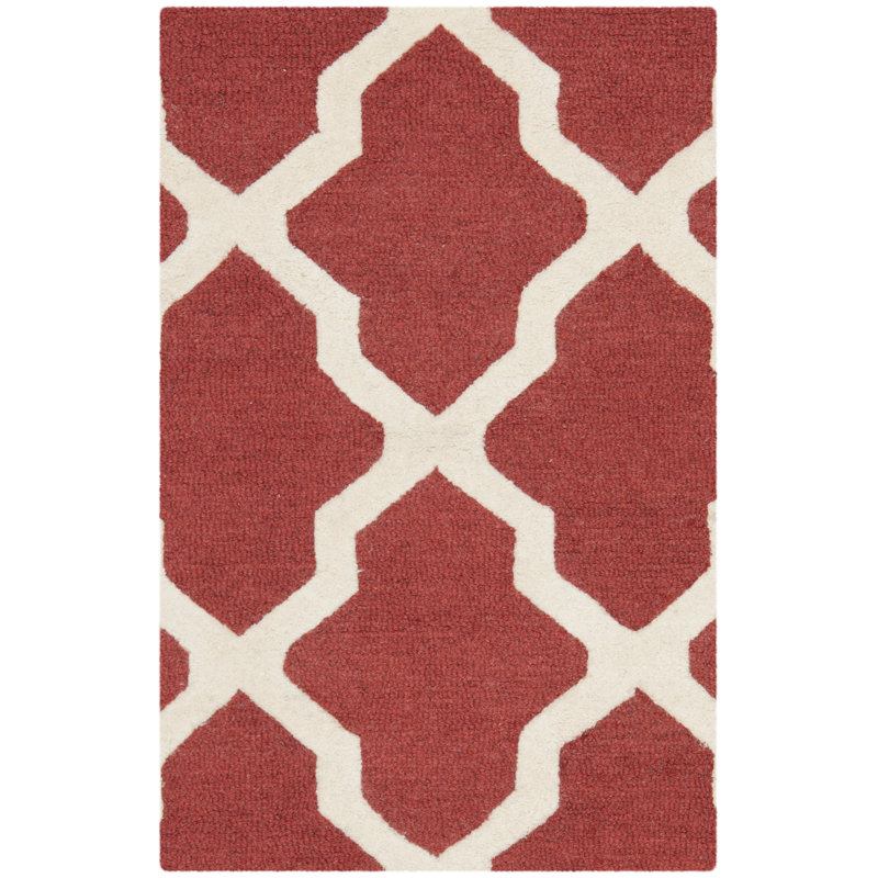 Dasilva Geometric Wool Hand Woven Area Rug, Rectangle 61 x 91 cm