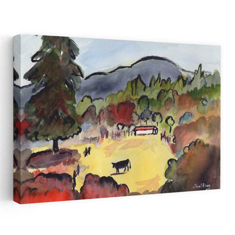 Contemporary Art Abstract Contemporary Architecture Landscape Wall Art by Janel Bragg - Wrapped Canvas Print
