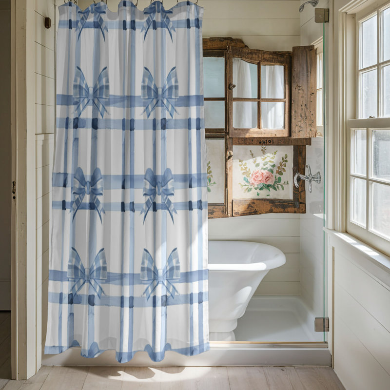 Blue Loop - Premium Shower Curtain, 74" H x 71" W