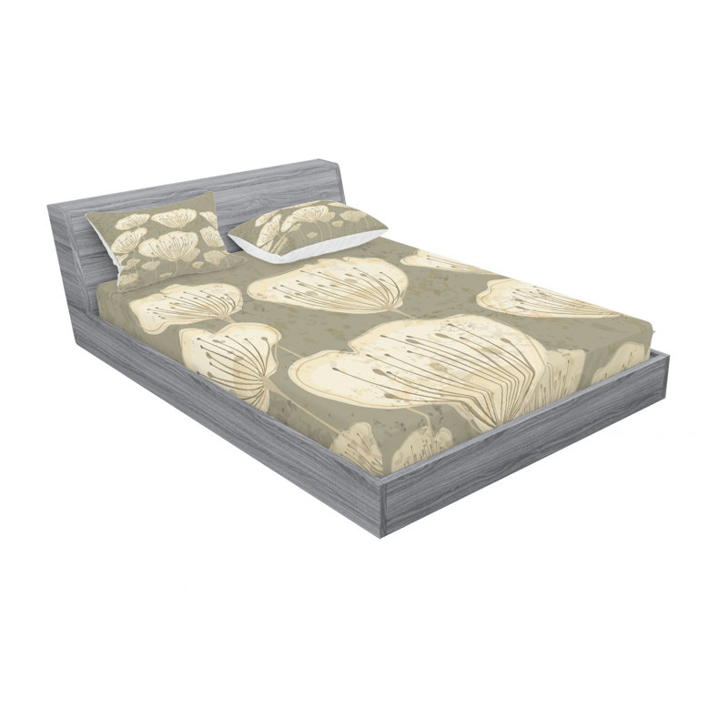 Ensemble de draps à motif floral, Ensemble de drap pour grand lit avec drap-housse
