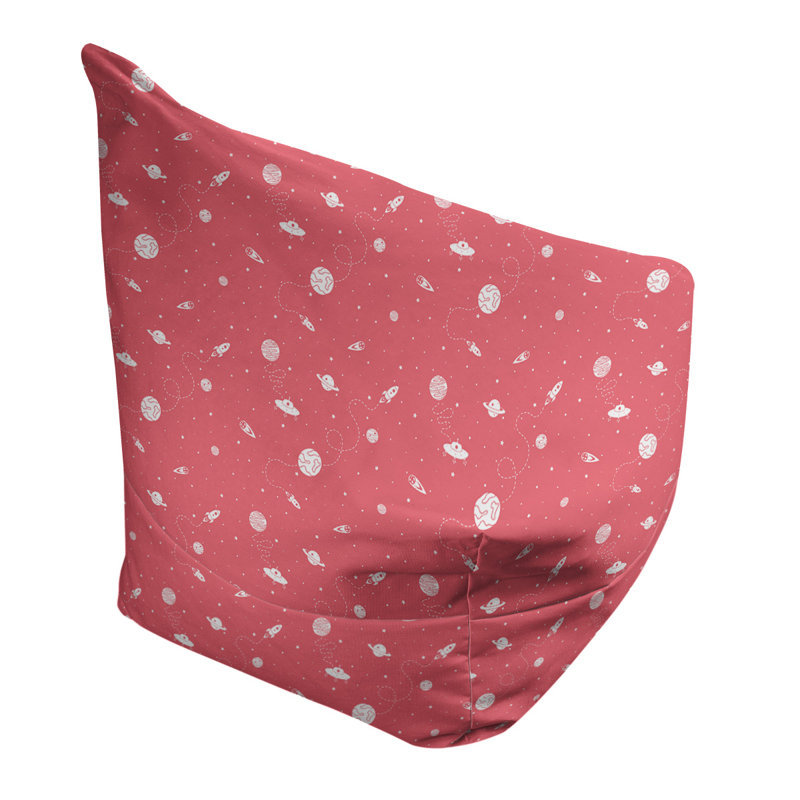 Sac de pois Leffel, H 27 po x L 30 po x P 25 po, Pouf fauteuil, Rouge / blanc