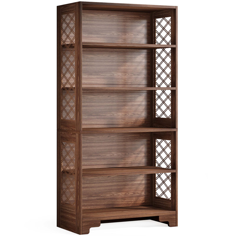 Bibliothèque autoportante 70,8 po, étagère de rangement à 6 niveaux