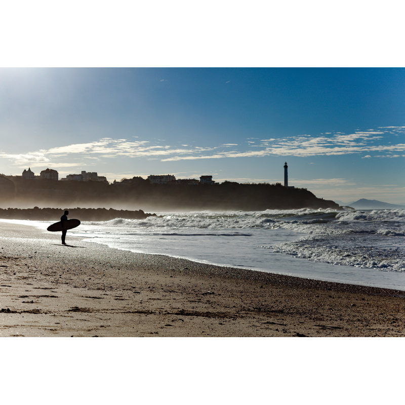 Surfer Silhouette - Wrapped Canvas Print, 81cm H x 122cm W x 3.8cm D