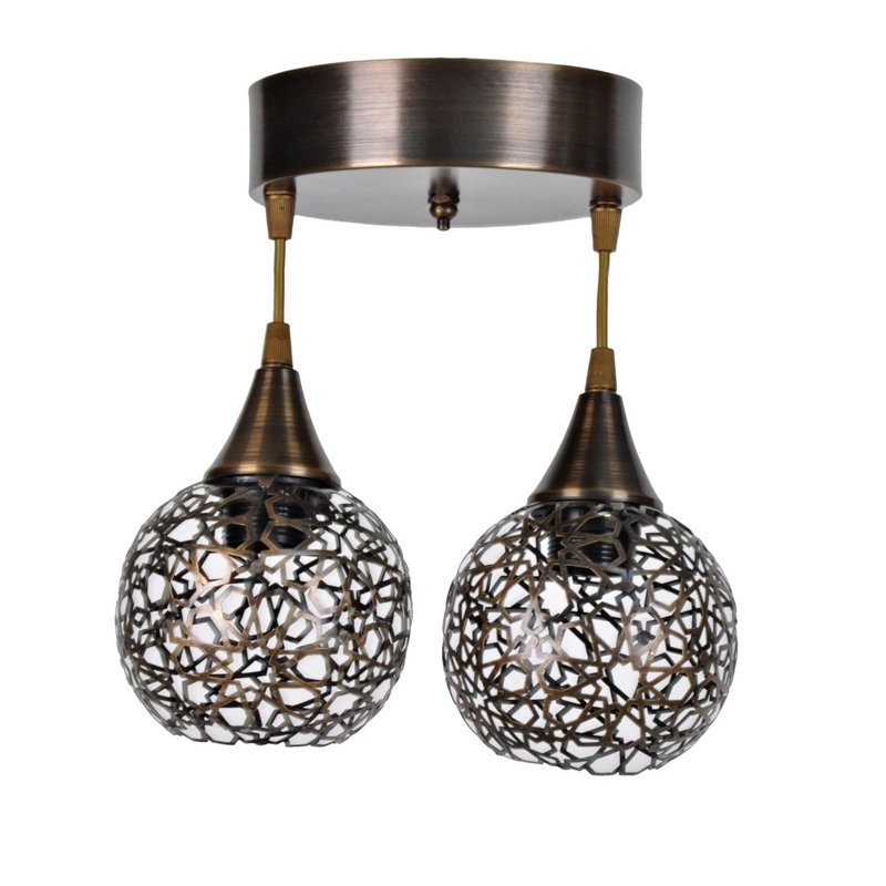 Luminaire suspendu sphère 2 lumières Cheserfo