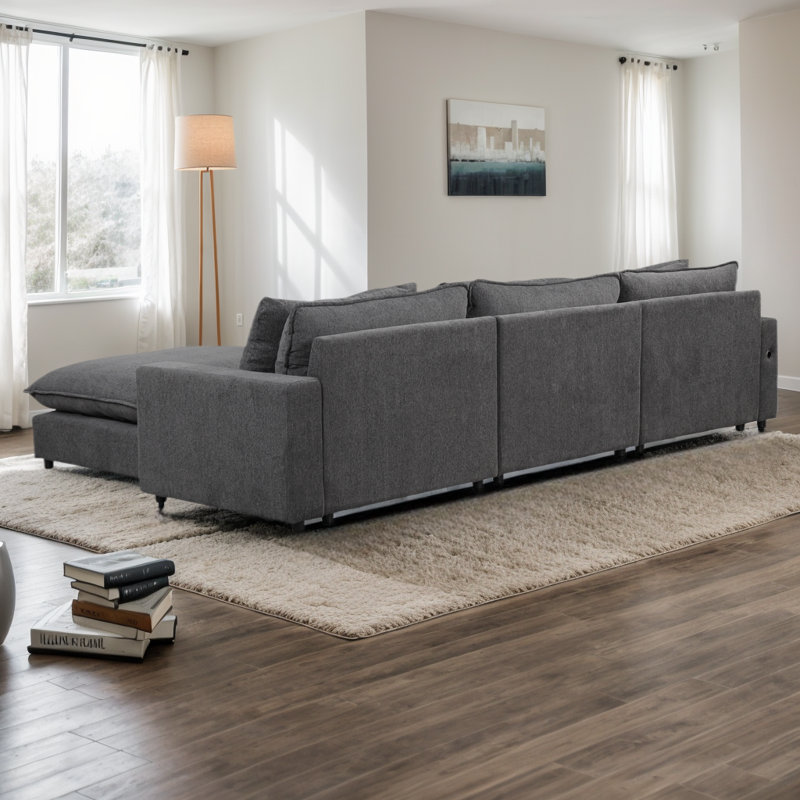 Canapé modulaire 128 po, Gris chenille