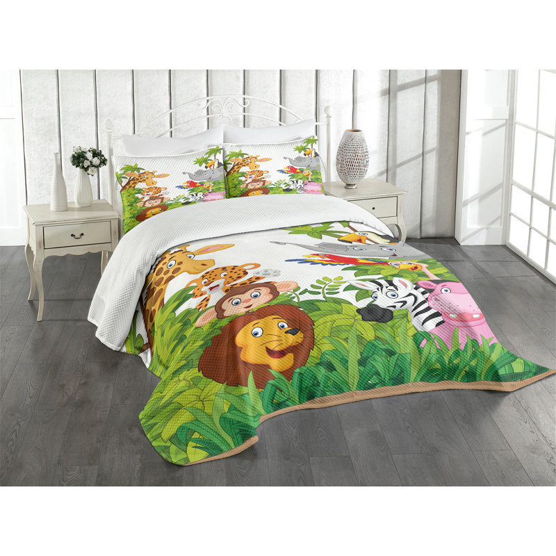 Multicolore Ambesonne, Très grand couvre-lit / couvre-lit + 2 taies déc