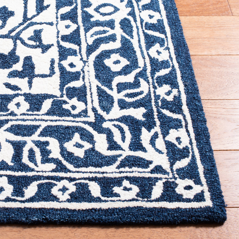 Micro-Loop Hand Tufted Wool And Cotton With Latex Oriental Rug, Rectangle 4' x 6'
