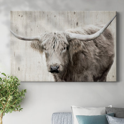 Longhorn Sepia-Gallery Wrapped Canvas